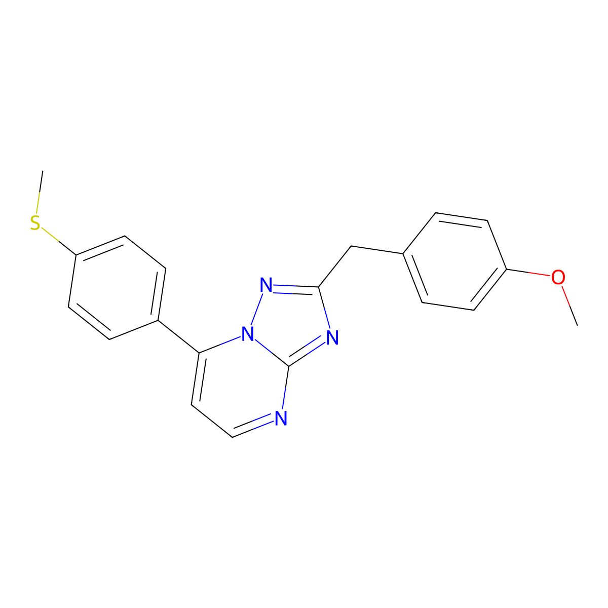 2-(4-Methoxybenzyl)-7-[4-(methylsulfanyl)phenyl][1,2,4]triazolo[1,5-a]pyrimidine molecular structure, CAS 1574377-46-0