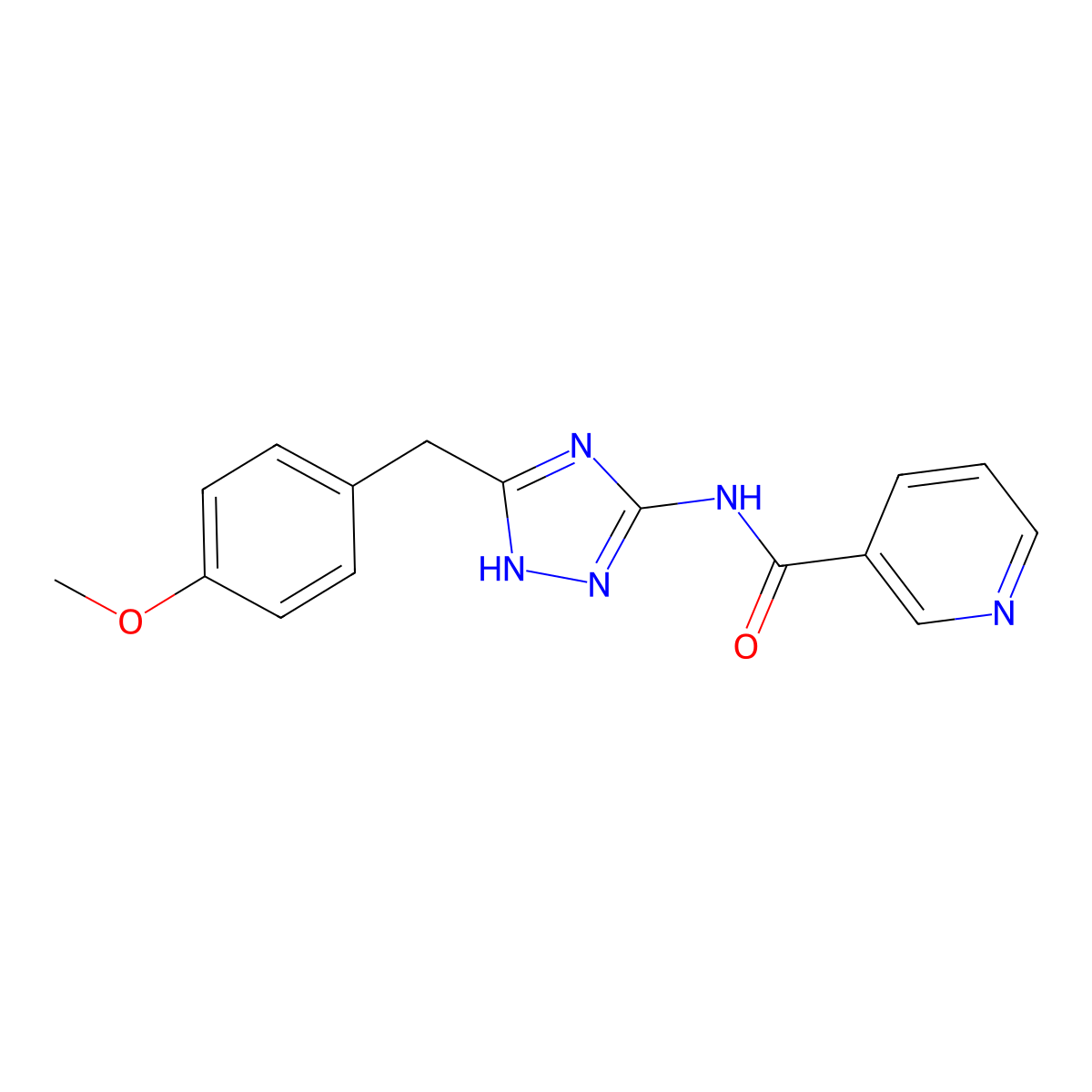 N-[3-(4-methoxybenzyl)-1H-1,2,4-triazol-5-yl]pyridine-3-carboxamide molecular structure, CAS 1574377-63-1