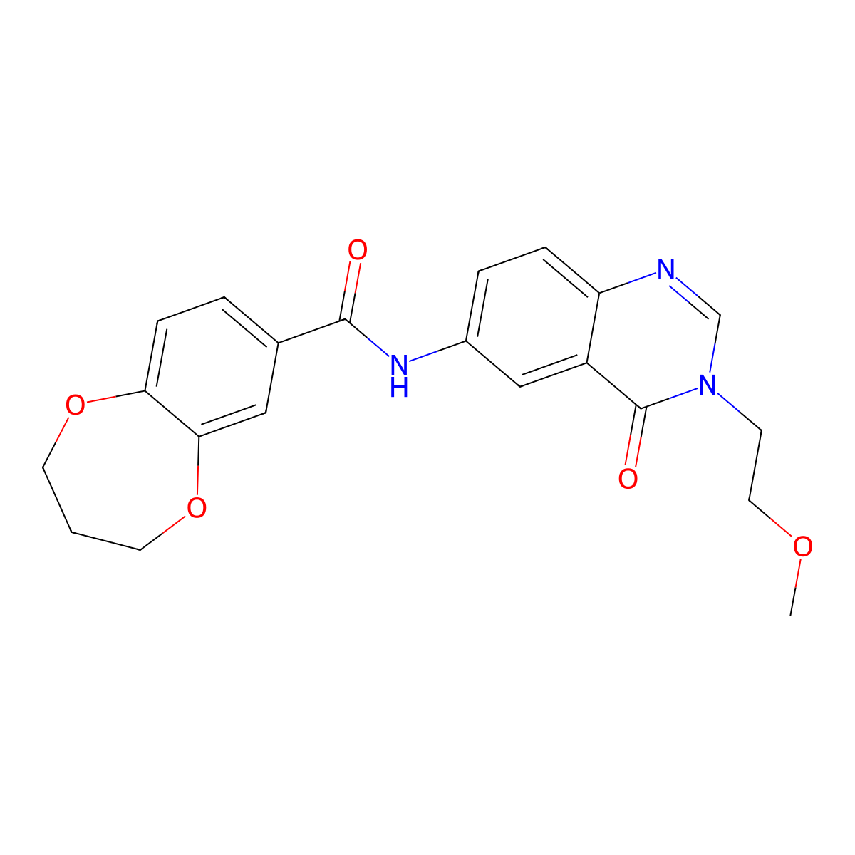 N-[3-(2-methoxyethyl)-4-oxo-3,4-dihydroquinazolin-6-yl]-3,4-dihydro-2H-1,5-benzodioxepine-7-carboxamide molecular structure, CAS 1574378-18-9
