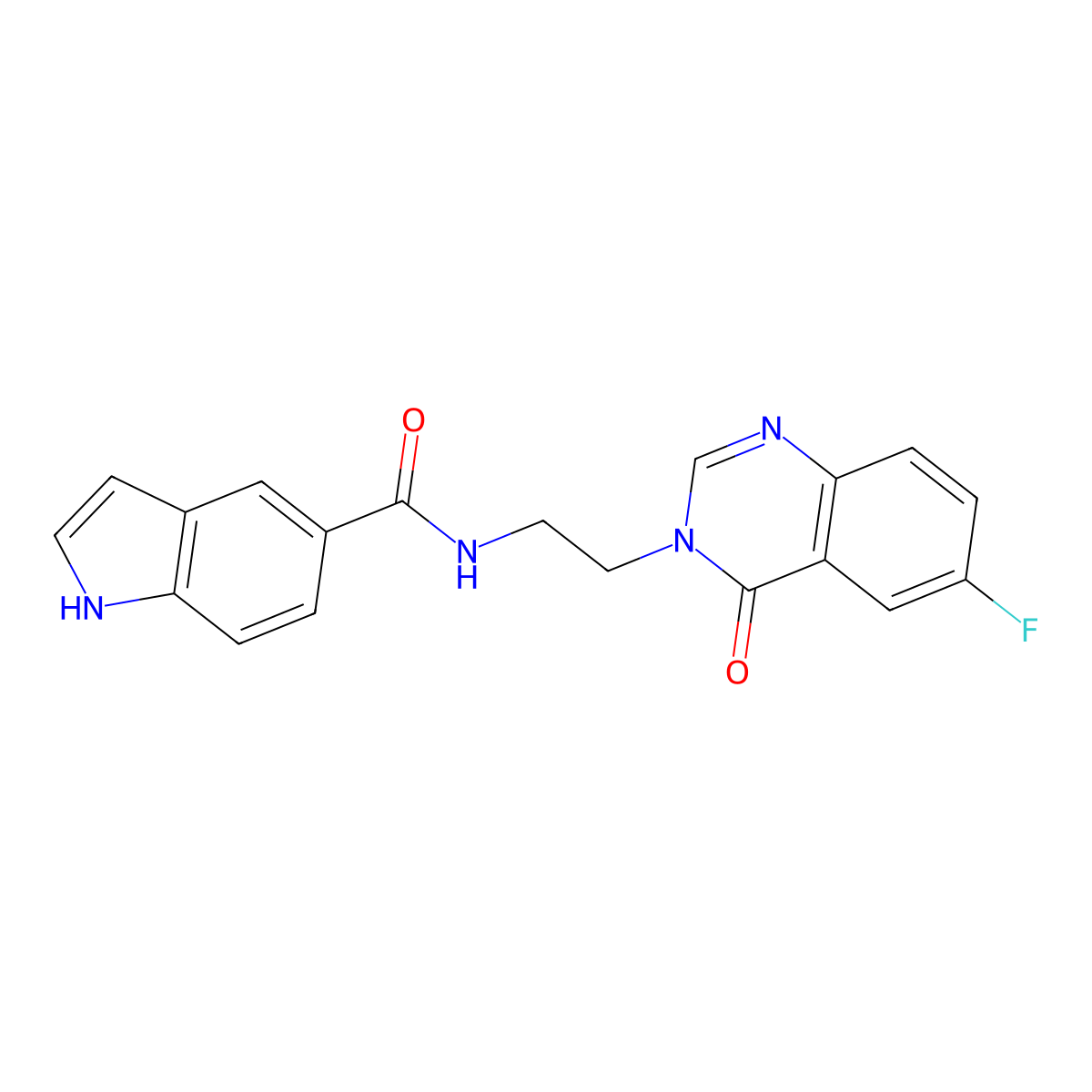 N-[2-(6-fluoro-4-oxoquinazolin-3(4H)-yl)ethyl]-1H-indole-5-carboxamide molecular structure, CAS 1574378-28-1
