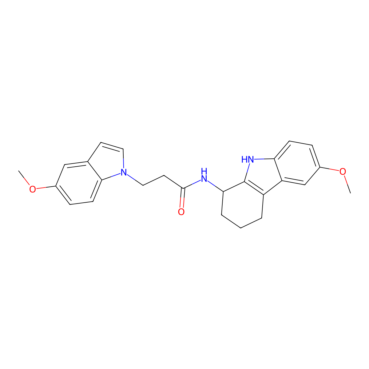 3-(5-methoxy-1H-indol-1-yl)-N-(6-methoxy-2,3,4,9-tetrahydro-1H-carbazol-1-yl)propanamide molecular structure, CAS 1574378-35-0