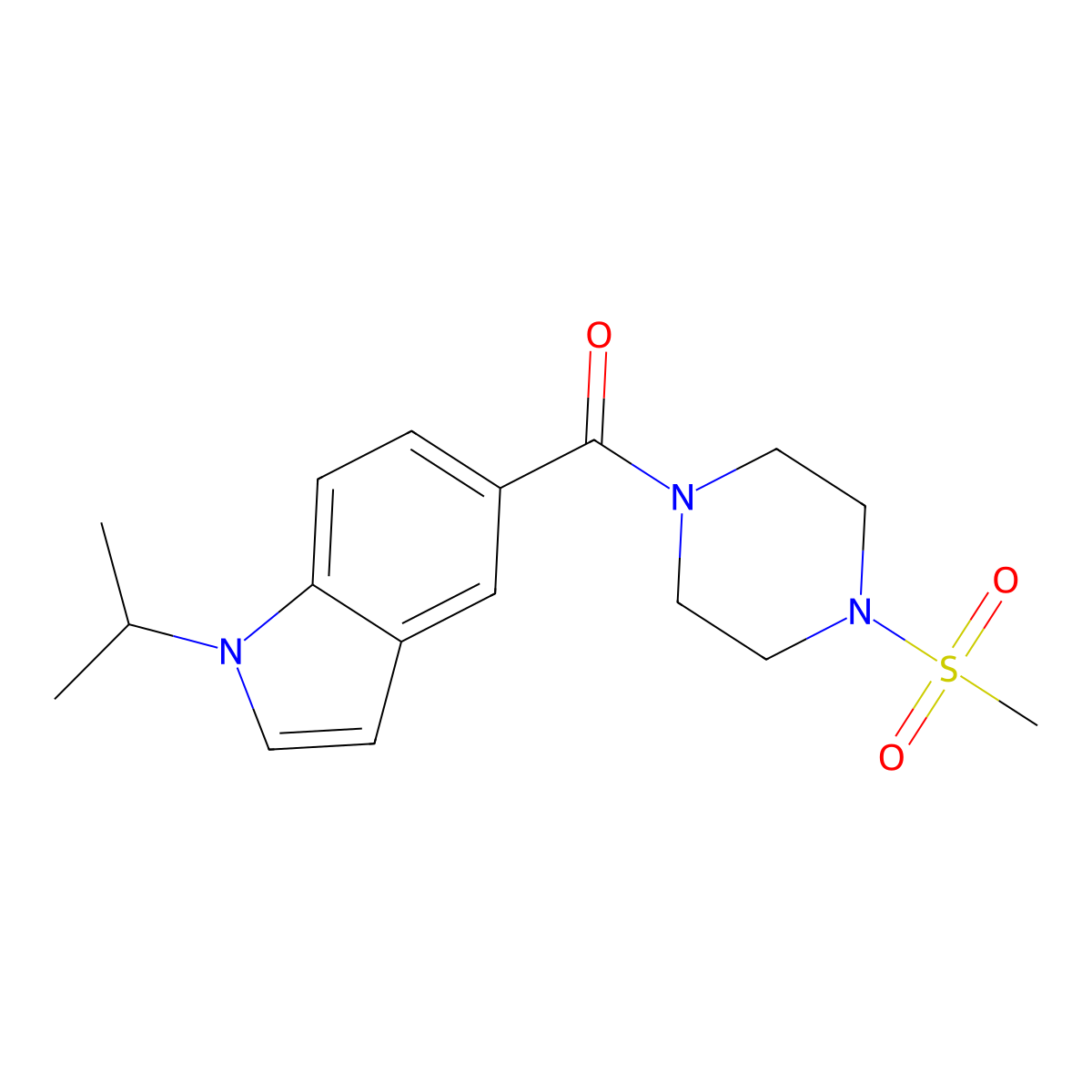 (1-isopropyl-1H-indol-5-yl)[4-(methylsulfonyl)piperazino]methanone molecular structure, CAS 1574378-65-6
