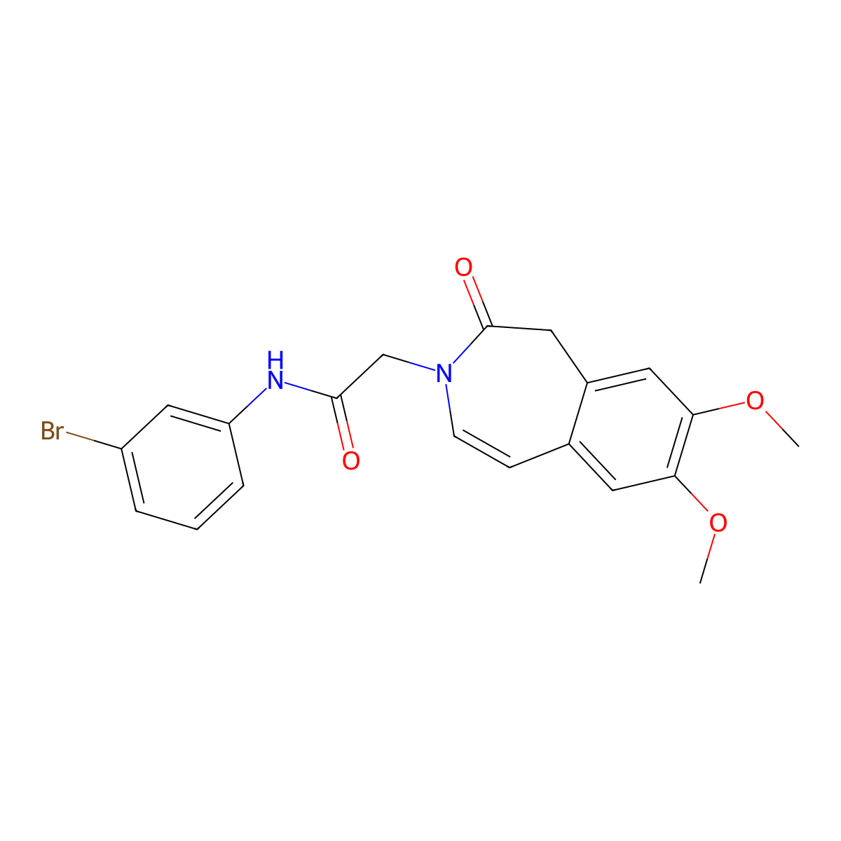 N-(3-bromophenyl)-2-(7,8-dimethoxy-2-oxo-1,2-dihydro-3H-3-benzazepin-3-yl)acetamide molecular structure, CAS 1574378-73-6
