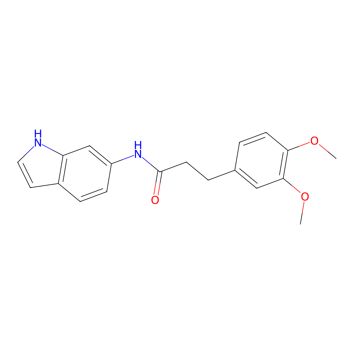 3-(3,4-dimethoxyphenyl)-N-(1H-indol-6-yl)propanamide molecular structure, CAS 1574378-91-8
