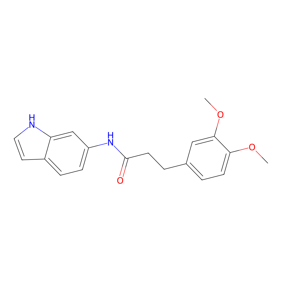 3-(3,4-dimethoxyphenyl)-N-(1H-indol-6-yl)propanamide molecular structure, CAS 1574378-91-8