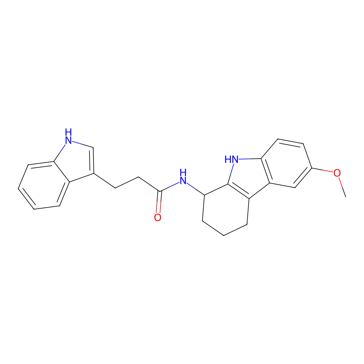 3-(1H-indol-3-yl)-N-(6-methoxy-2,3,4,9-tetrahydro-1H-carbazol-1-yl)propanamide molecular structure, CAS 1574379-04-6