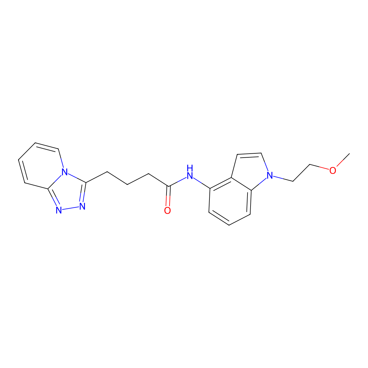 N-[1-(2-methoxyethyl)-1H-indol-4-yl]-4-([1,2,4]triazolo[4,3-a]pyridin-3-yl)butanamide molecular structure, CAS 1574379-57-9