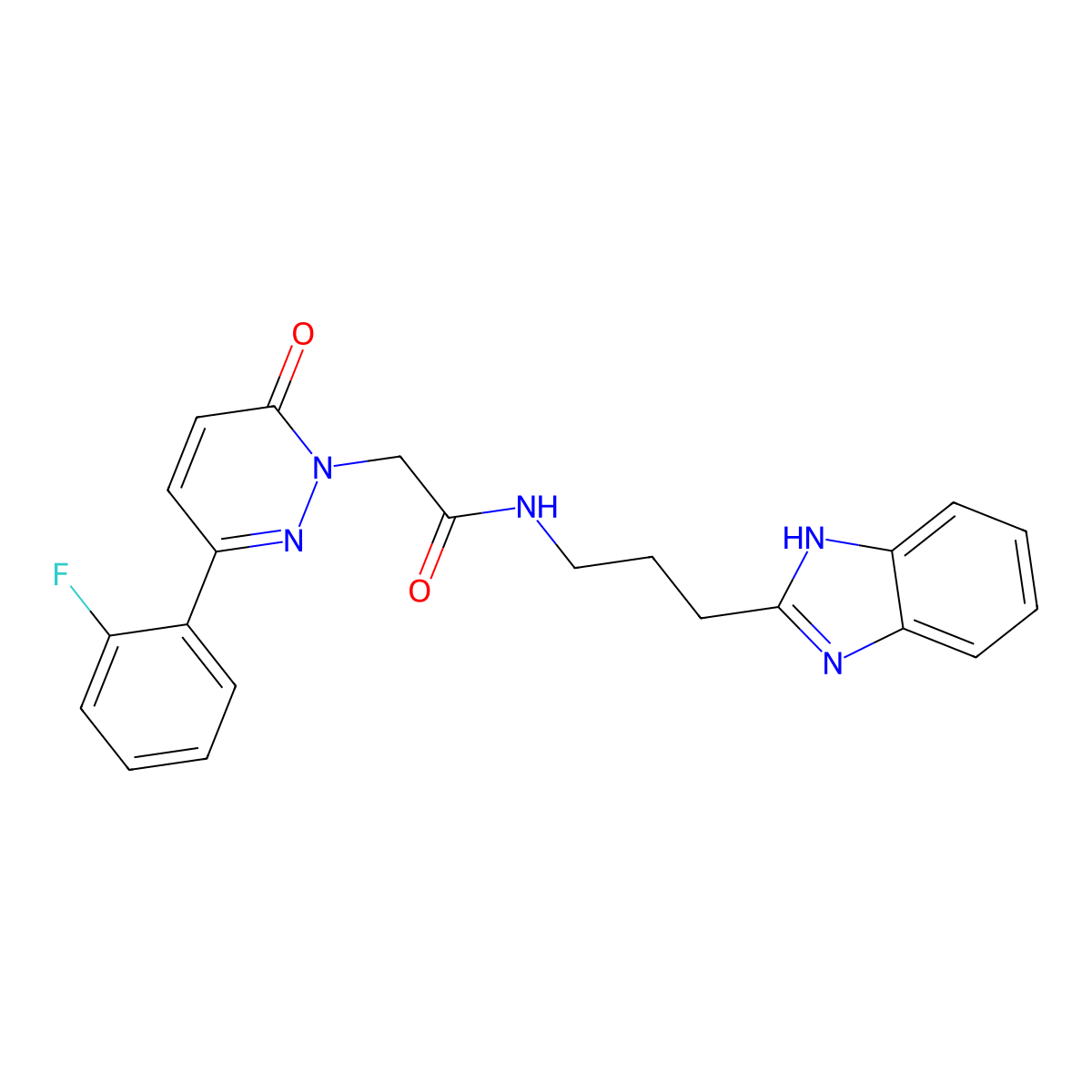 N-[3-(1H-benzimidazol-2-yl)propyl]-2-[3-(2-fluorophenyl)-6-oxopyridazin-1(6H)-yl]acetamide molecular structure, CAS 1574381-12-6