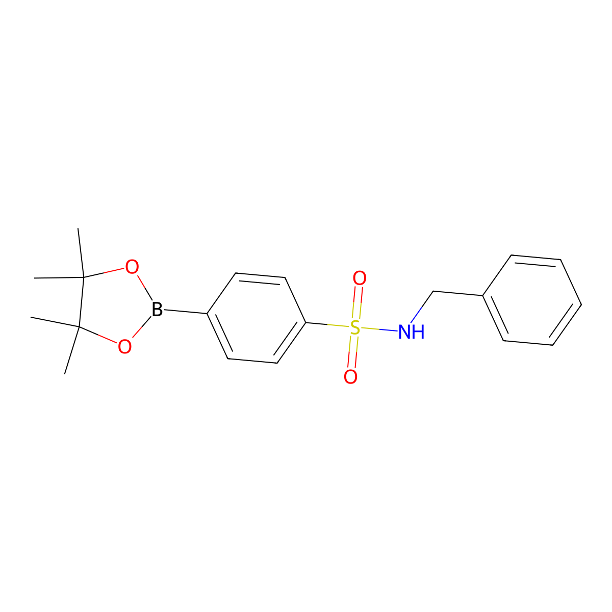 N-benzyl-4-(4,4,5,5-tetramethyl-1,3,2-dioxaborolan-2-yl)benzenesulfonamide molecular structure, CAS 1574389-50-6