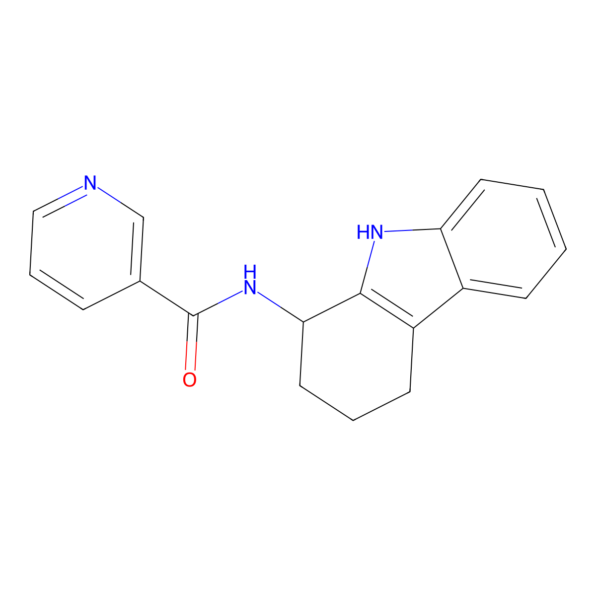 N-(2,3,4,9-tetrahydro-1H-carbazol-1-yl)nicotinamide molecular structure, CAS 1574390-53-6