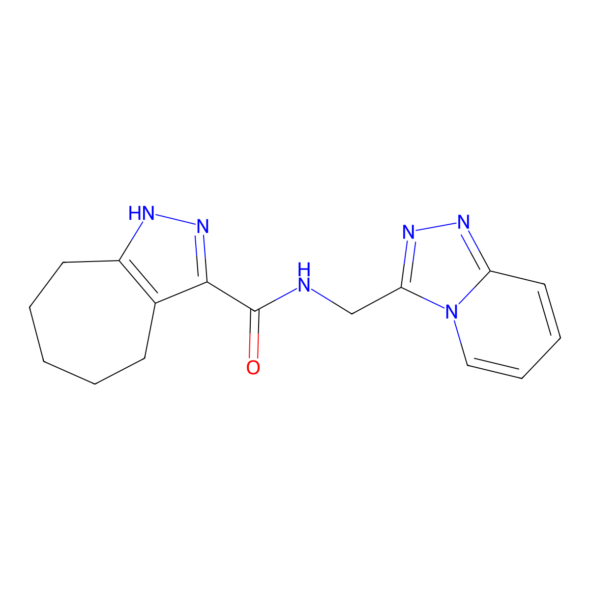 N-([1,2,4]triazolo[4,3-a]pyridin-3-ylmethyl)-2,4,5,6,7,8-hexahydrocyclohepta[c]pyrazole-3-carboxamide molecular structure, CAS 1574391-98-2