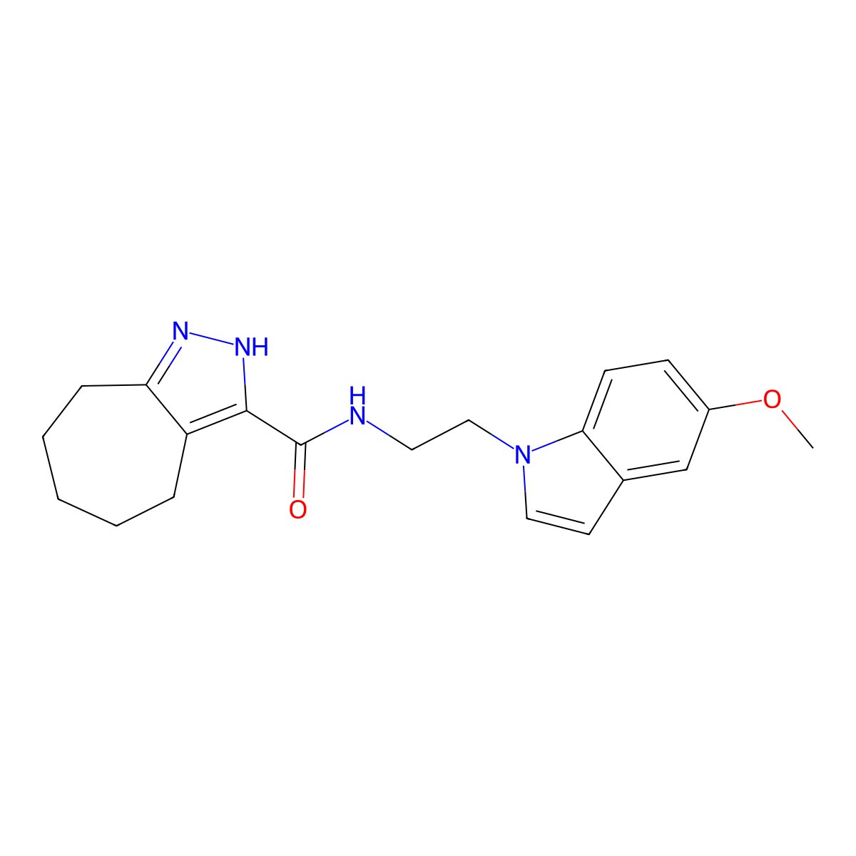 N-[2-(5-methoxy-1H-indol-1-yl)ethyl]-2,4,5,6,7,8-hexahydrocyclohepta[c]pyrazole-3-carboxamide molecular structure, CAS 1574392-04-3
