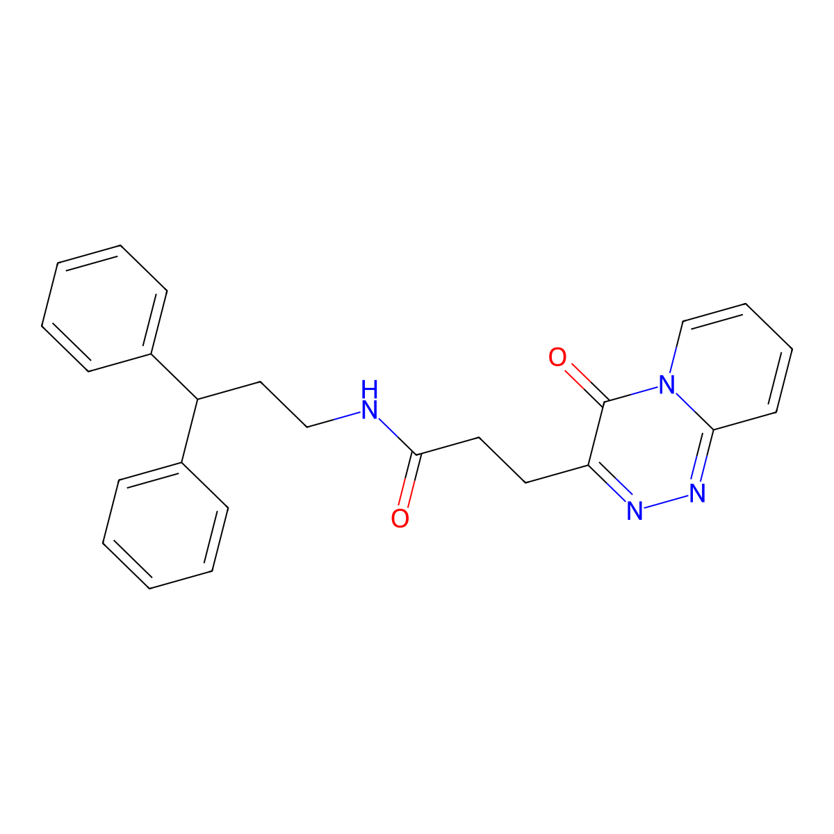 N-(3,3-diphenylpropyl)-3-(4-oxo-4H-pyrido[2,1-c][1,2,4]triazin-3-yl)propanamide molecular structure, CAS 1574392-18-9