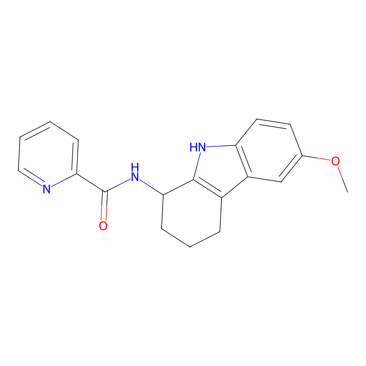 N-(6-methoxy-2,3,4,9-tetrahydro-1H-carbazol-1-yl)pyridine-2-carboxamide molecular structure, CAS 1574392-29-2