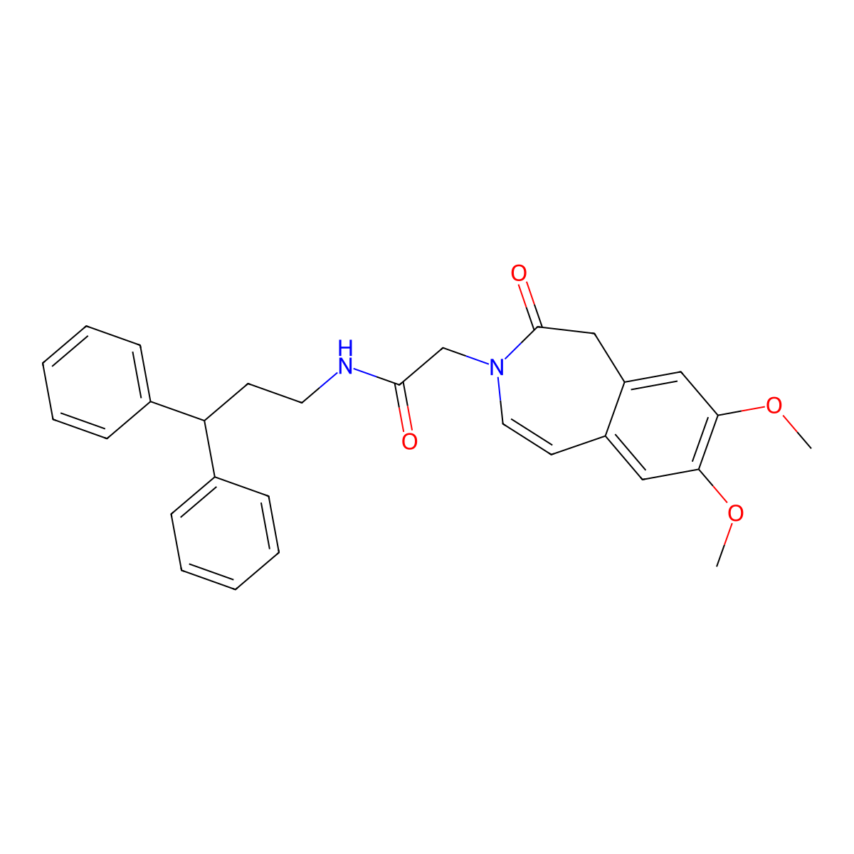 2-(7,8-dimethoxy-2-oxo-1,2-dihydro-3H-3-benzazepin-3-yl)-N-(3,3-diphenylpropyl)acetamide molecular structure, CAS 1574392-33-8