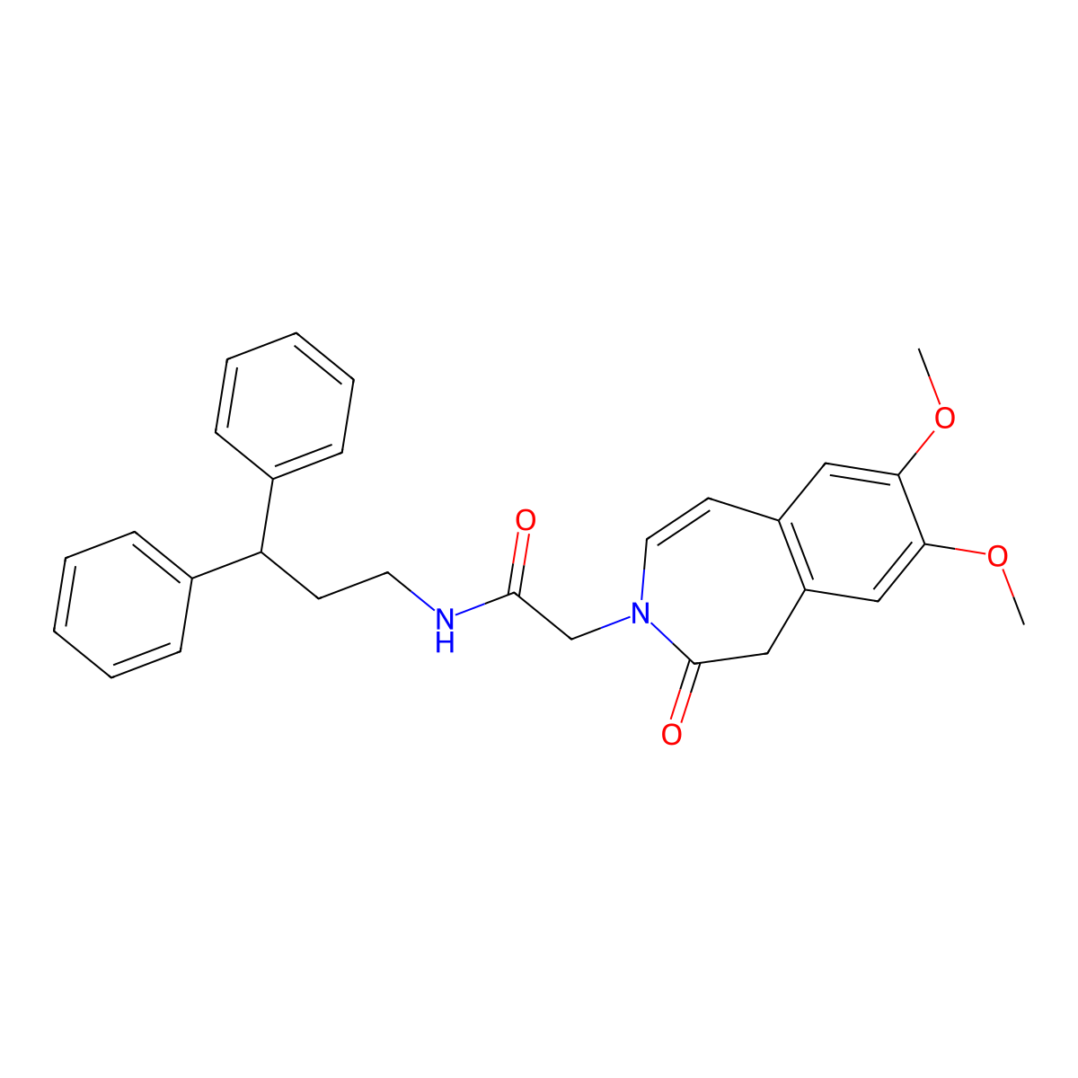 2-(7,8-dimethoxy-2-oxo-1,2-dihydro-3H-3-benzazepin-3-yl)-N-(3,3-diphenylpropyl)acetamide molecular structure, CAS 1574392-33-8