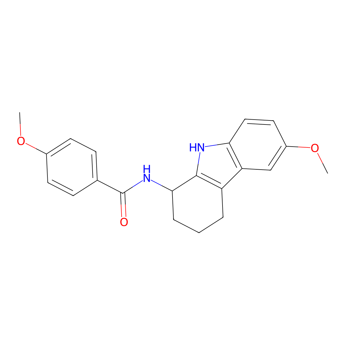 4-methoxy-N-(6-methoxy-2,3,4,9-tetrahydro-1H-carbazol-1-yl)benzamide molecular structure, CAS 1574392-45-2