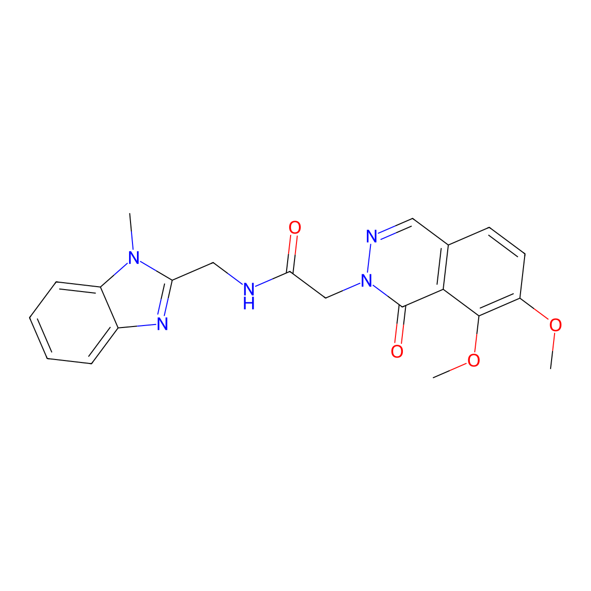 2-(7,8-dimethoxy-1-oxophthalazin-2(1H)-yl)-N-[(1-methyl-1H-benzimidazol-2-yl)methyl]acetamide molecular structure, CAS 1574392-56-5