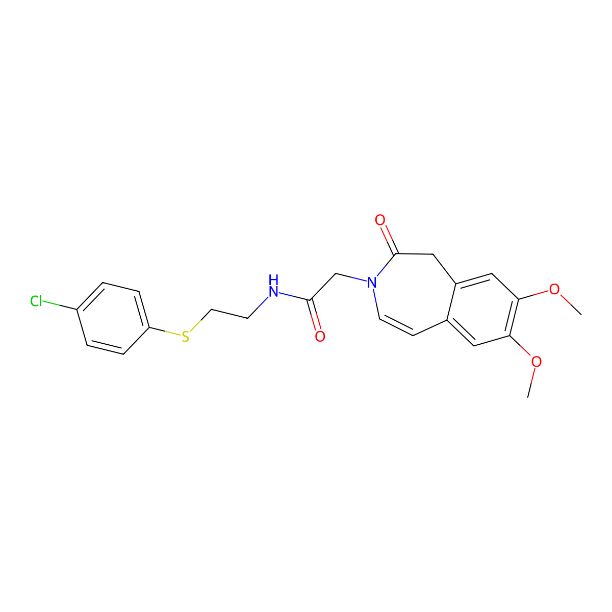 N-{2-[(4-chlorophenyl)sulfanyl]ethyl}-2-(7,8-dimethoxy-2-oxo-1,2-dihydro-3H-3-benzazepin-3-yl)acetamide molecular structure, CAS 1574392-57-6