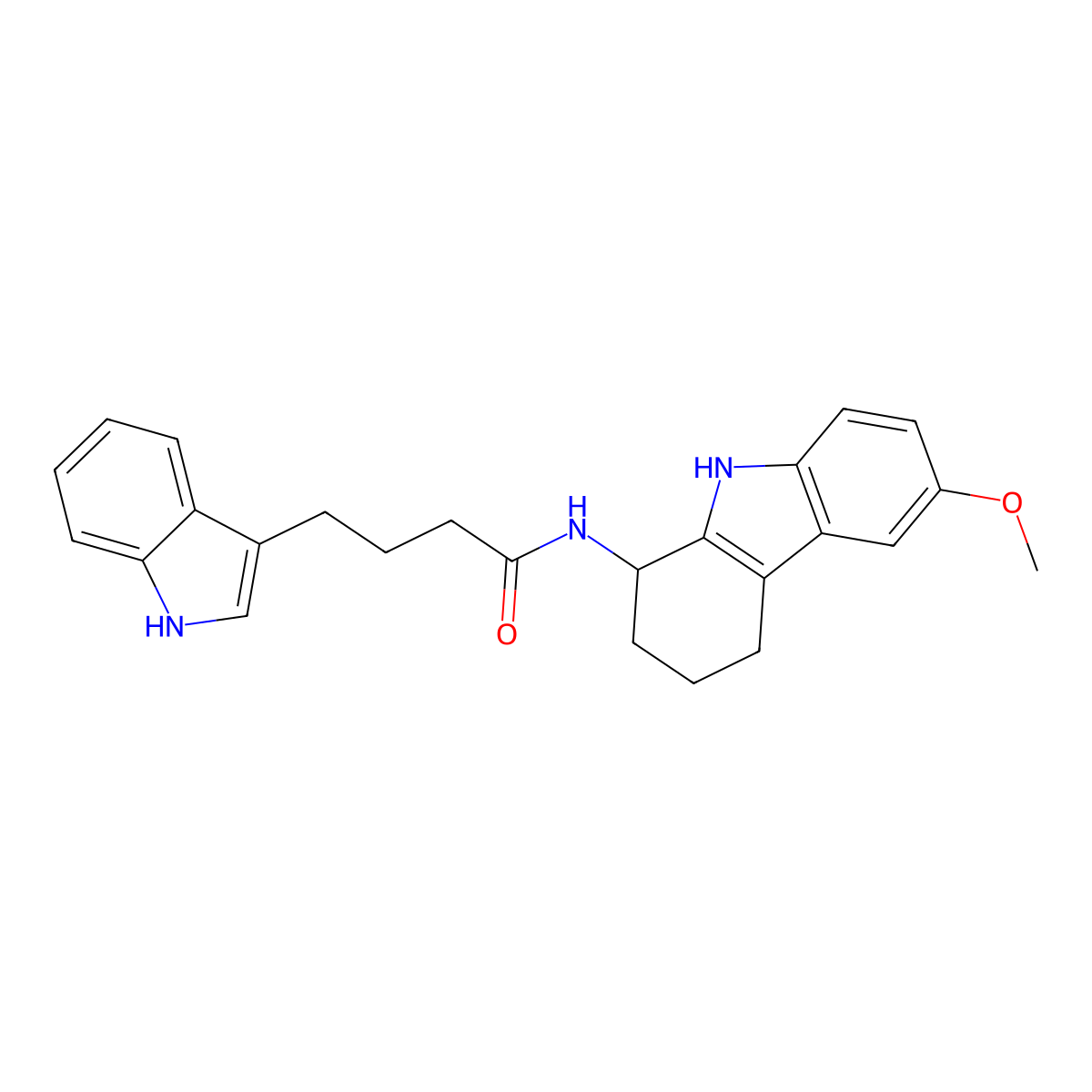4-(1H-indol-3-yl)-N-(6-methoxy-2,3,4,9-tetrahydro-1H-carbazol-1-yl)butanamide molecular structure, CAS 1574393-12-6