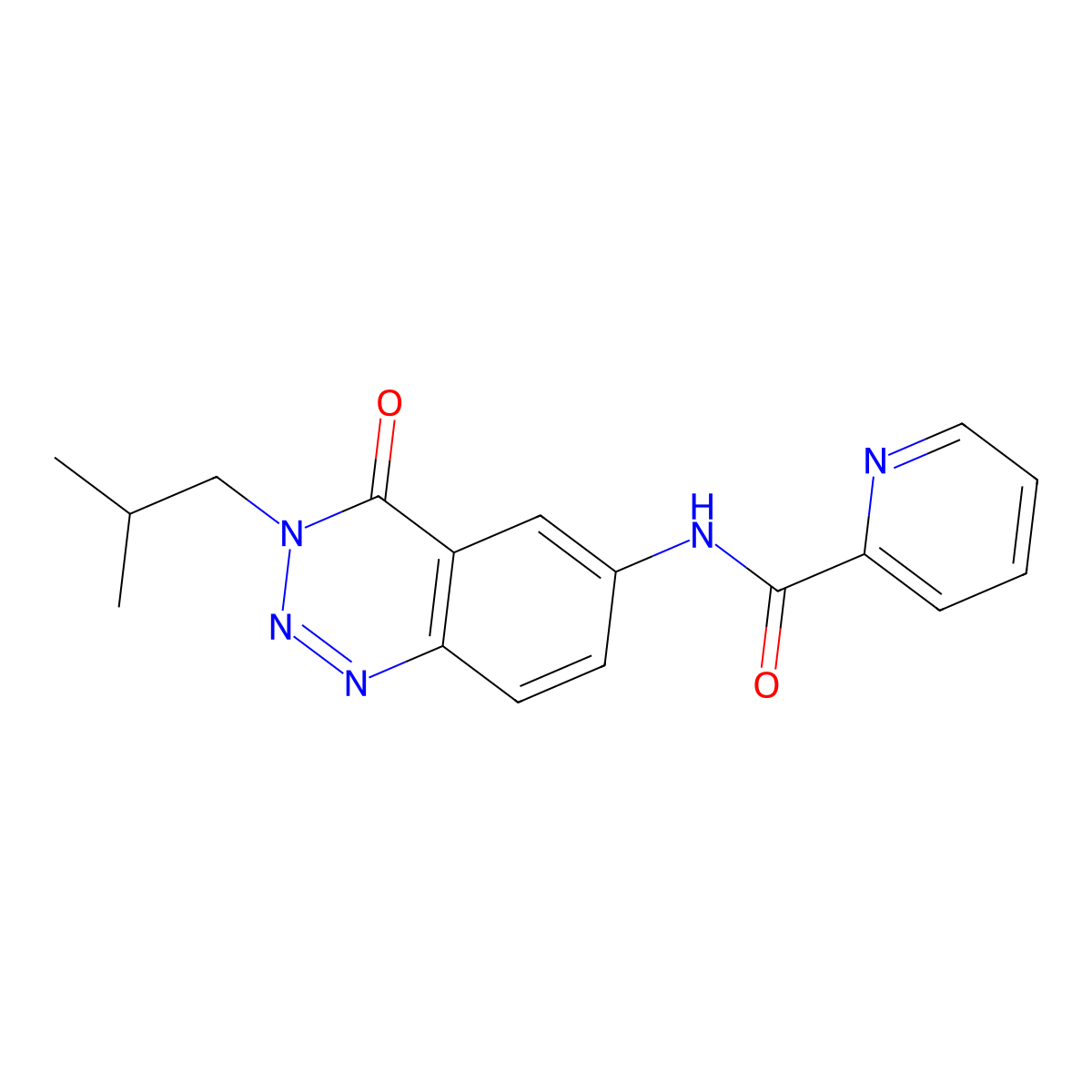 N-[3-(2-methylpropyl)-4-oxo-3,4-dihydro-1,2,3-benzotriazin-6-yl]pyridine-2-carboxamide molecular structure, CAS 1574393-49-9