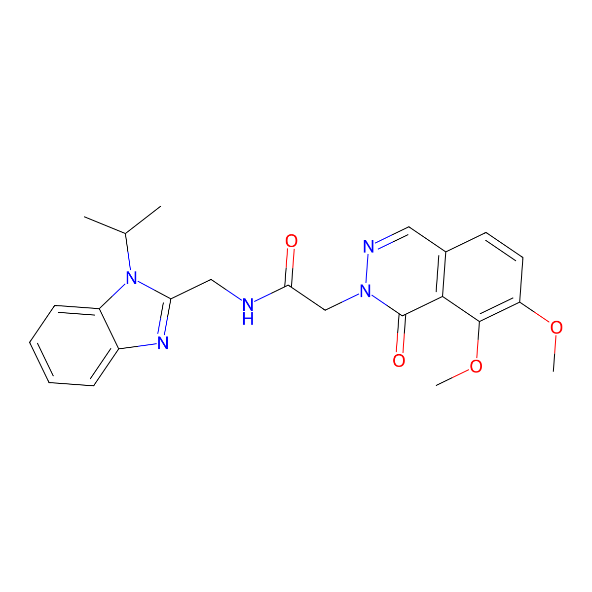 2-(7,8-dimethoxy-1-oxophthalazin-2(1H)-yl)-N-{[1-(propan-2-yl)-1H-benzimidazol-2-yl]methyl}acetamide molecular structure, CAS 1574393-66-0