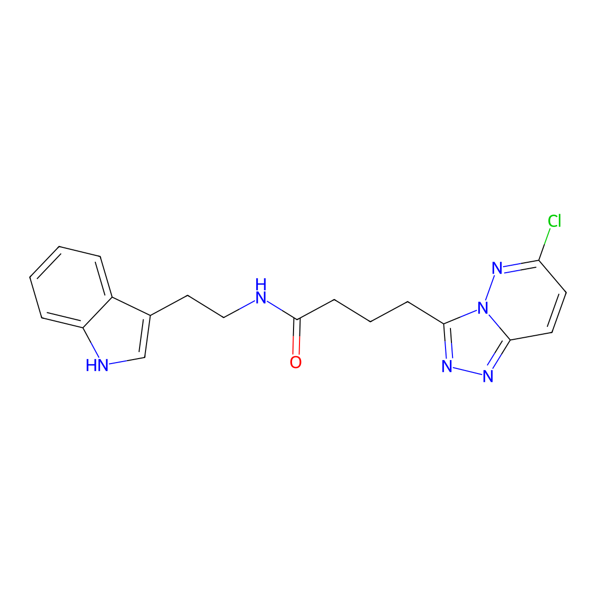 4-(6-chloro[1,2,4]triazolo[4,3-b]pyridazin-3-yl)-N-[2-(1H-indol-3-yl)ethyl]butanamide molecular structure, CAS 1574393-79-5