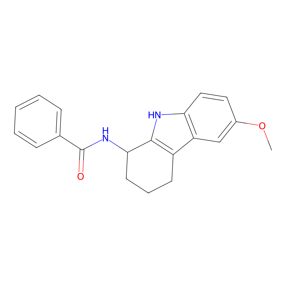 N-(6-methoxy-2,3,4,9-tetrahydro-1H-carbazol-1-yl)benzamide molecular structure, CAS 1574394-24-3