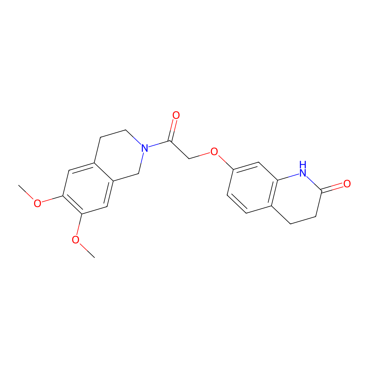 7-(2-(6,7-dimethoxy-3,4-dihydroisoquinolin-2(1H)-yl)-2-oxoethoxy)-3,4-dihydroquinolin-2(1H)-one molecular structure, CAS 1574394-37-8