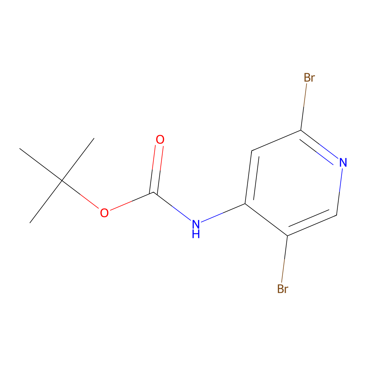 tert-Butyl (2,5-dibromopyridin-4-yl)carbamate molecular structure, CAS 1574395-46-2