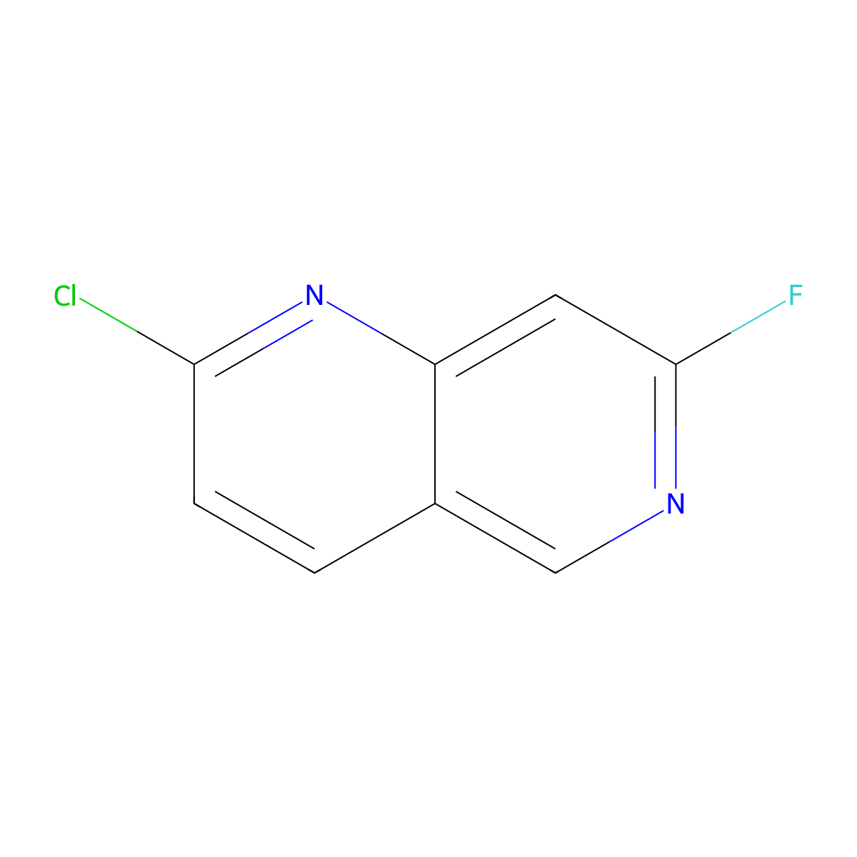 2-Chloro-7-fluoro-1,6-naphthyridine molecular structure, CAS 1574395-53-1