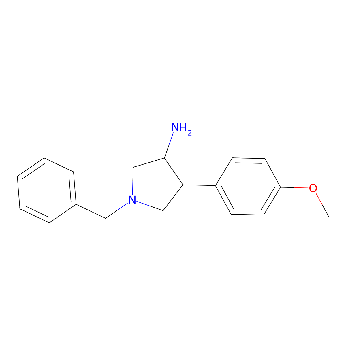 (3S,4R)-1-benzyl-4-(4-methoxyphenyl)pyrrolidin-3-amine molecular structure, CAS 1574397-06-0