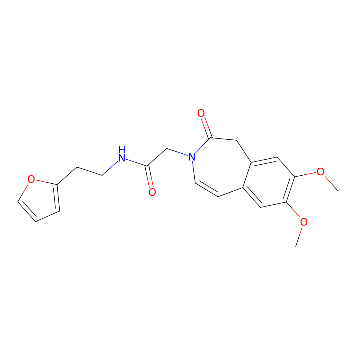 2-(7,8-dimethoxy-2-oxo-1,2-dihydro-3H-3-benzazepin-3-yl)-N-[2-(furan-2-yl)ethyl]acetamide molecular structure, CAS 1574397-57-1