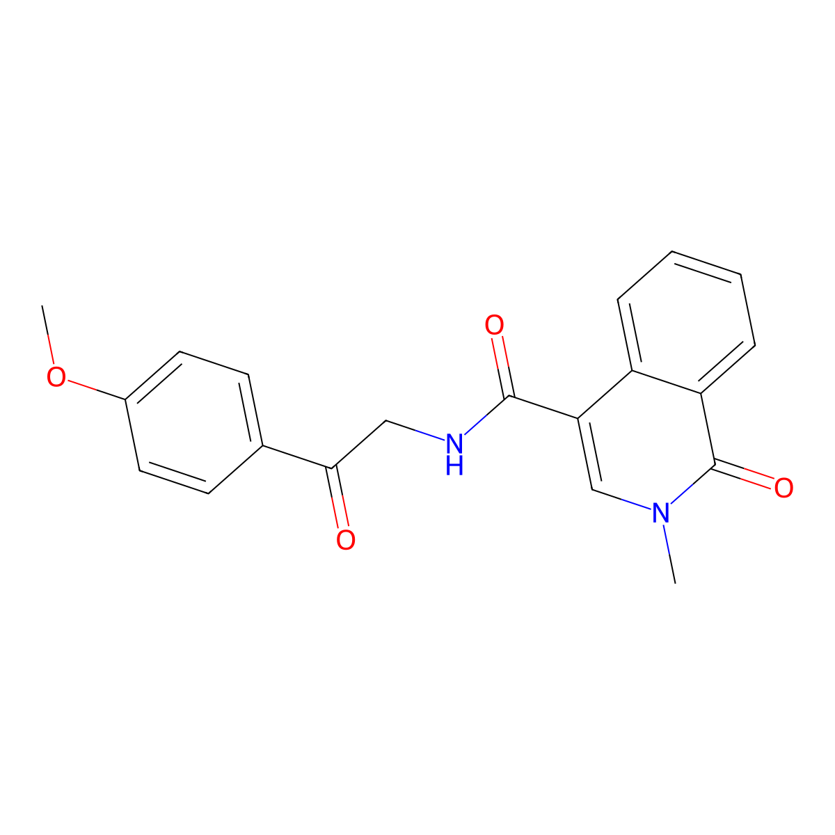 N-[2-(4-methoxyphenyl)-2-oxoethyl]-2-methyl-1-oxo-1,2-dihydroisoquinoline-4-carboxamide molecular structure, CAS 1574398-26-7