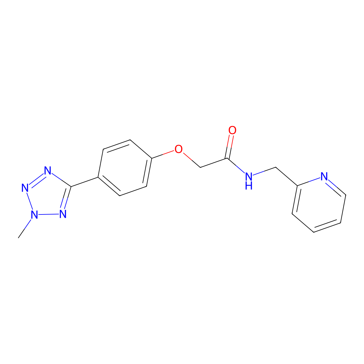 2-[4-(2-methyl-2H-tetrazol-5-yl)phenoxy]-N-(pyridin-2-ylmethyl)acetamide molecular structure, CAS 1574398-31-4