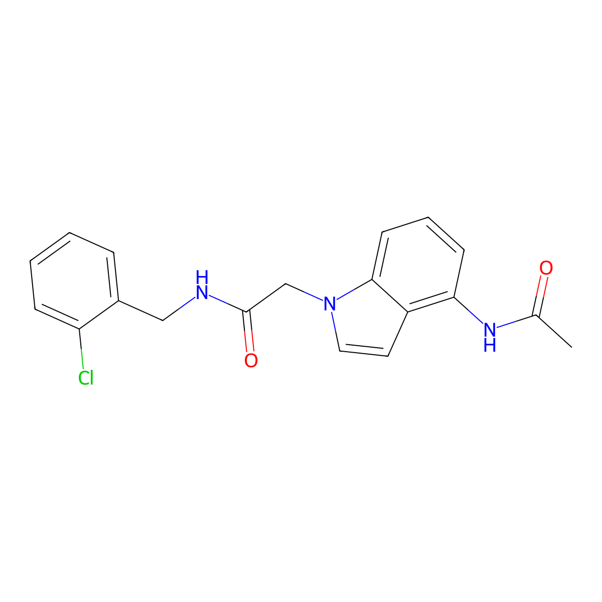 2-[4-(acetylamino)-1H-indol-1-yl]-N-(2-chlorobenzyl)acetamide molecular structure, CAS 1574398-79-0