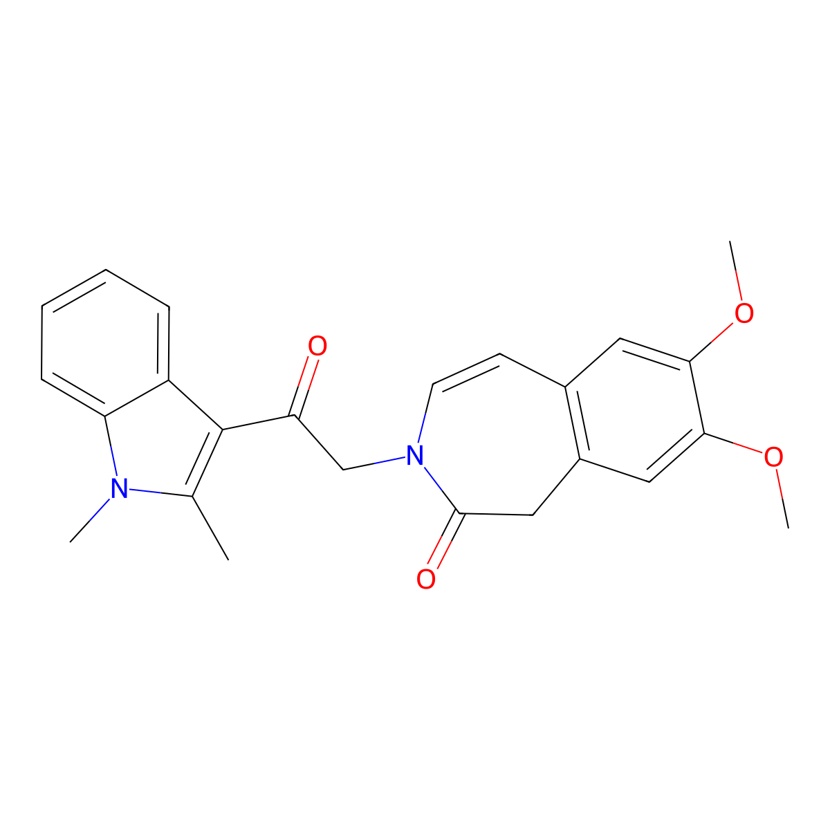 3-[2-(1,2-dimethyl-1H-indol-3-yl)-2-oxoethyl]-7,8-dimethoxy-1,3-dihydro-2H-3-benzazepin-2-one molecular structure, CAS 1574398-84-7