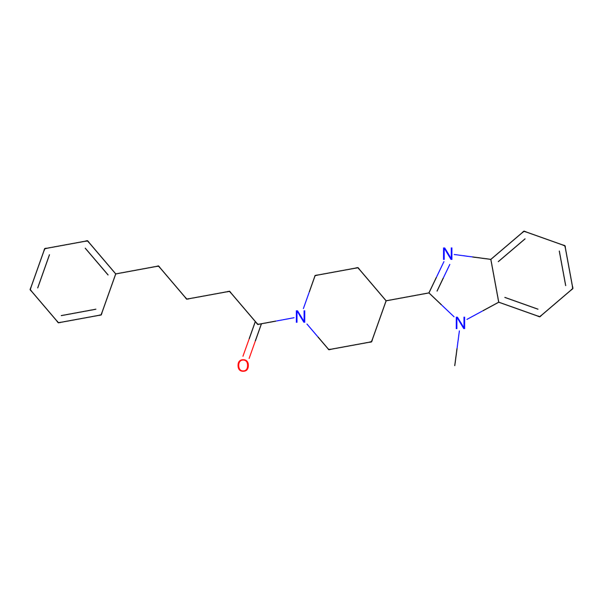 1-[4-(1-methyl-1H-benzimidazol-2-yl)piperidin-1-yl]-4-phenylbutan-1-one molecular structure, CAS 1574398-89-2