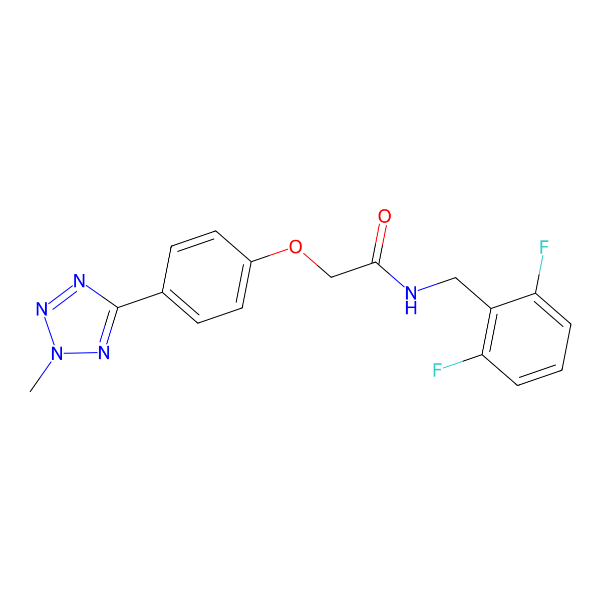 N-(2,6-difluorobenzyl)-2-[4-(2-methyl-2H-tetrazol-5-yl)phenoxy]acetamide molecular structure, CAS 1574399-05-5