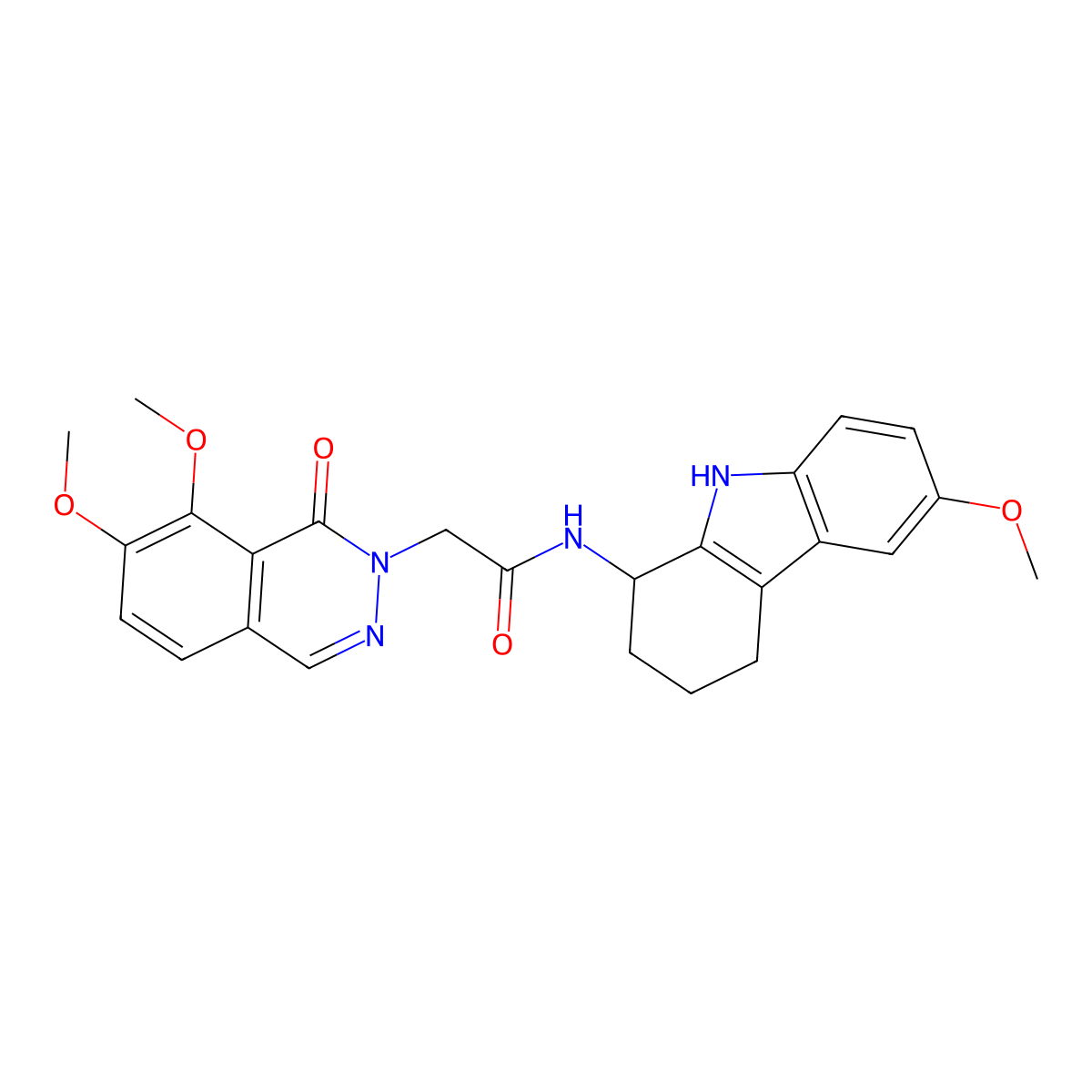 2-(7,8-dimethoxy-1-oxophthalazin-2(1H)-yl)-N-(6-methoxy-2,3,4,9-tetrahydro-1H-carbazol-1-yl)acetamide molecular structure, CAS 1574399-06-6
