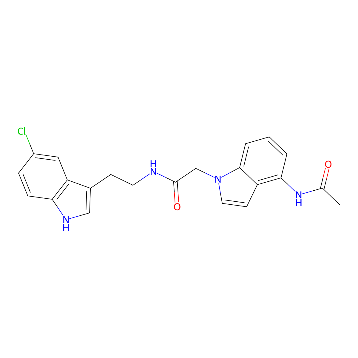2-[4-(acetylamino)-1H-indol-1-yl]-N-[2-(5-chloro-1H-indol-3-yl)ethyl]acetamide molecular structure, CAS 1574399-30-6