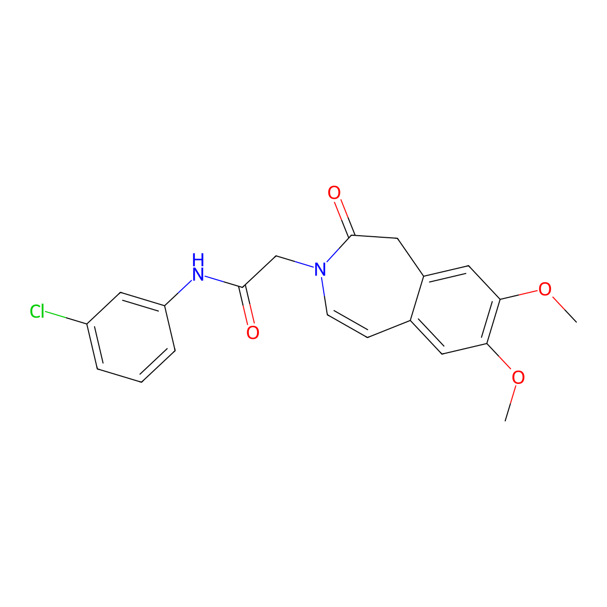 N-(3-chlorophenyl)-2-(7,8-dimethoxy-2-oxo-1,2-dihydro-3H-3-benzazepin-3-yl)acetamide molecular structure, CAS 1574399-61-3