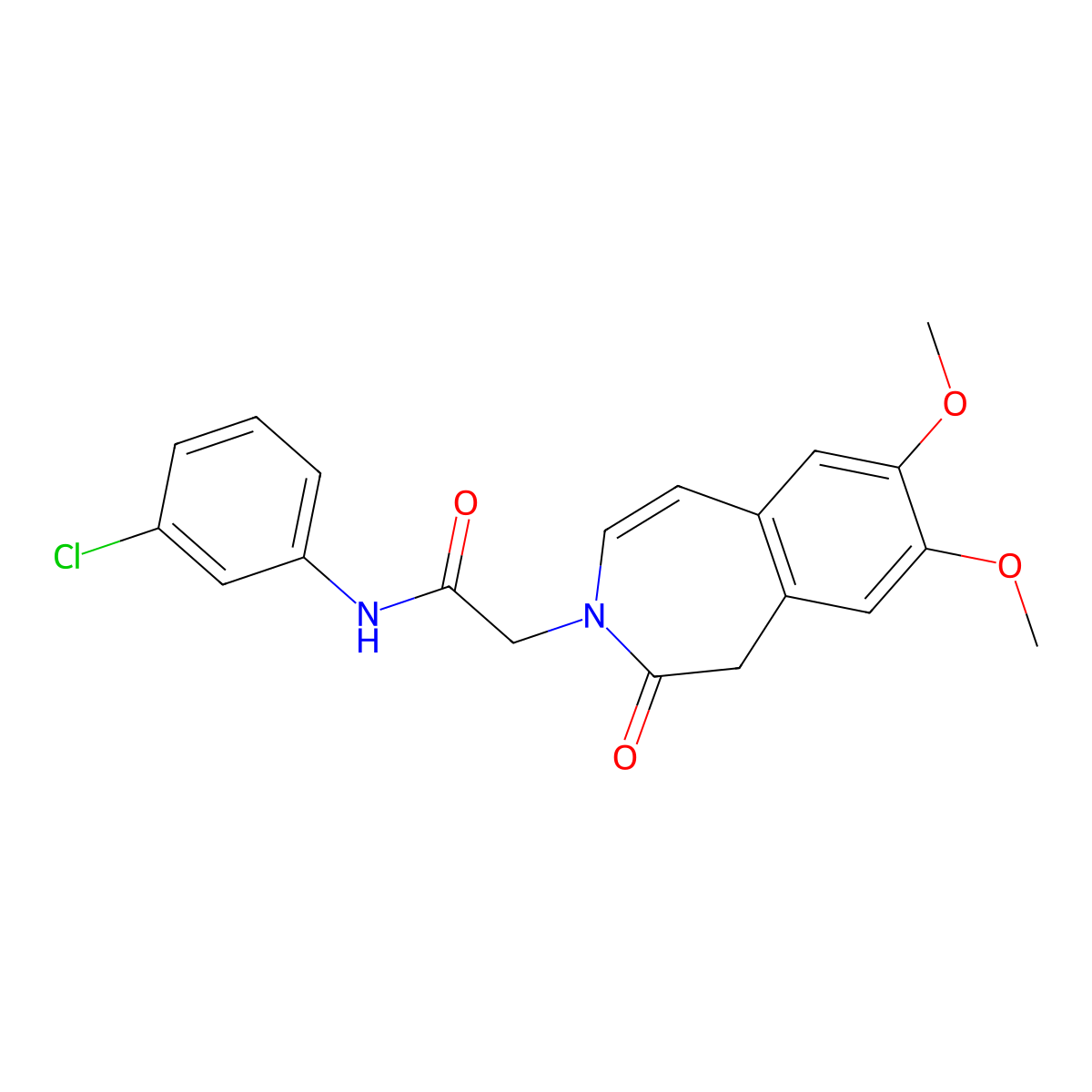N-(3-chlorophenyl)-2-(7,8-dimethoxy-2-oxo-1,2-dihydro-3H-3-benzazepin-3-yl)acetamide molecular structure, CAS 1574399-61-3
