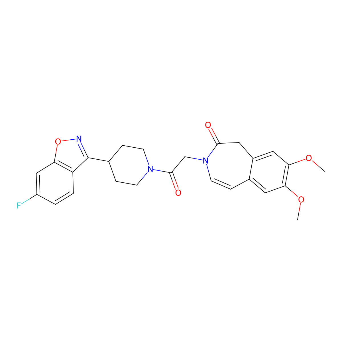 3-{2-[4-(6-fluoro-1,2-benzoxazol-3-yl)piperidin-1-yl]-2-oxoethyl}-7,8-dimethoxy-1,3-dihydro-2H-3-benzazepin-2-one molecular structure, CAS 1574399-83-9