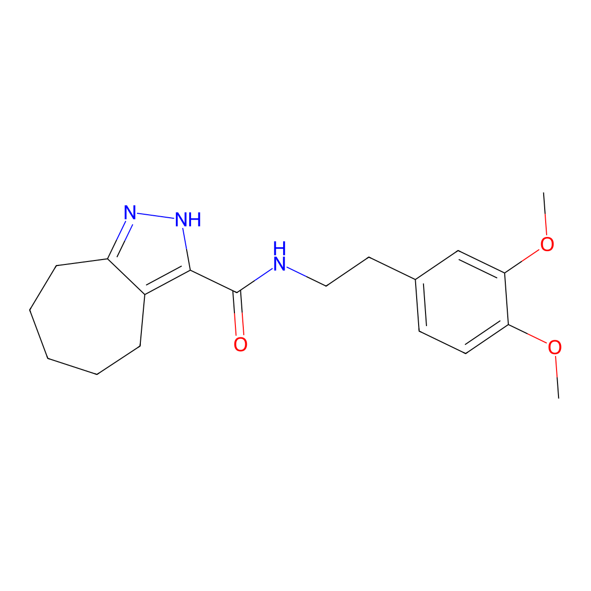 N-[2-(3,4-dimethoxyphenyl)ethyl]-2,4,5,6,7,8-hexahydrocyclohepta[c]pyrazole-3-carboxamide molecular structure, CAS 1574399-92-0