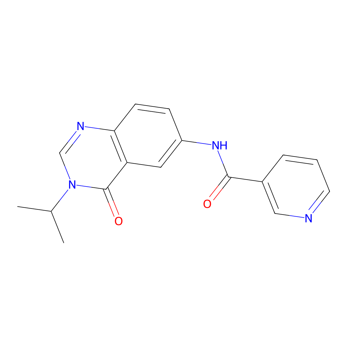 N-[4-oxo-3-(propan-2-yl)-3,4-dihydroquinazolin-6-yl]pyridine-3-carboxamide molecular structure, CAS 1574400-31-9