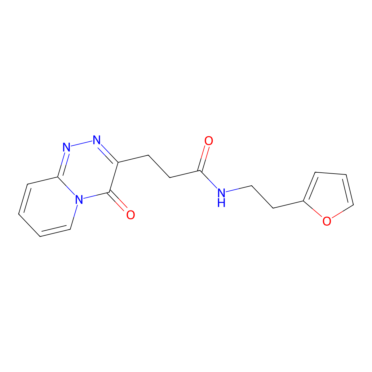 N-[2-(2-furyl)ethyl]-3-(4-oxo-4H-pyrido[2,1-c][1,2,4]triazin-3-yl)propanamide molecular structure, CAS 1574401-04-9