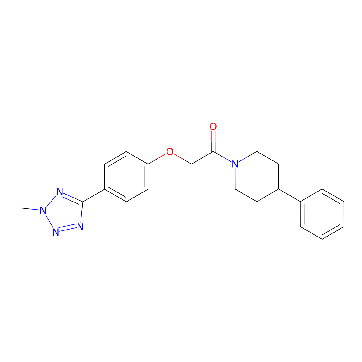 2-[4-(2-methyl-2H-tetrazol-5-yl)phenoxy]-1-(4-phenylpiperidin-1-yl)ethanone molecular structure, CAS 1574401-06-1