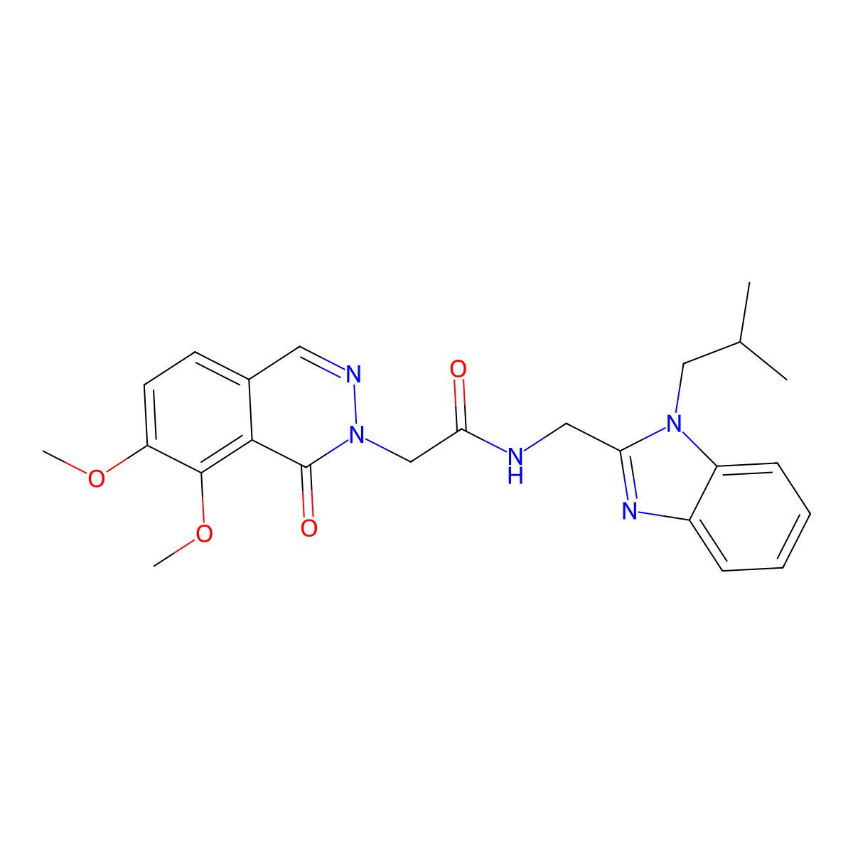 2-(7,8-dimethoxy-1-oxophthalazin-2(1H)-yl)-N-{[1-(2-methylpropyl)-1H-benzimidazol-2-yl]methyl}acetamide molecular structure, CAS 1574401-11-8