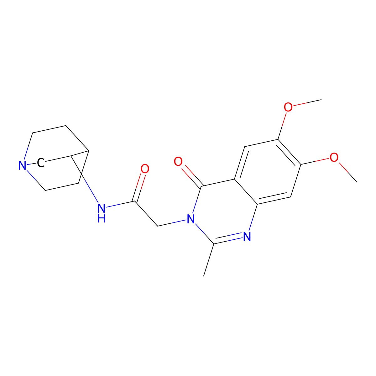 N-(1-azabicyclo[2.2.2]oct-3-yl)-2-(6,7-dimethoxy-2-methyl-4-oxoquinazolin-3(4H)-yl)acetamide molecular structure, CAS 1574401-13-0
